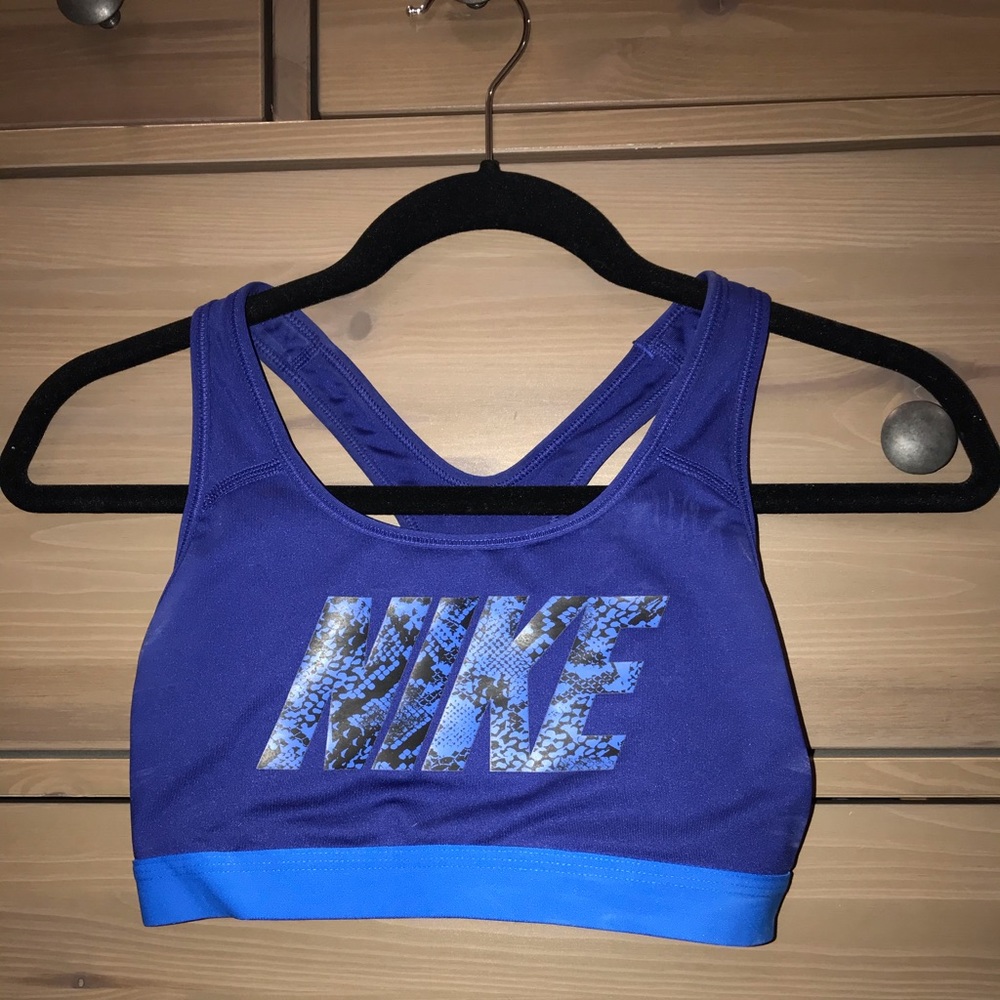 Blue Nike Dri Fit Sports Bra